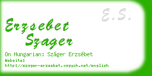 erzsebet szager business card