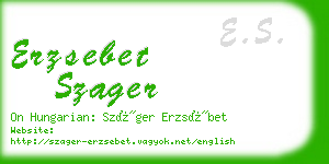 erzsebet szager business card